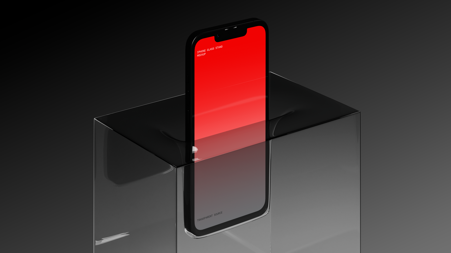 iPhone Glass Stand Mockup